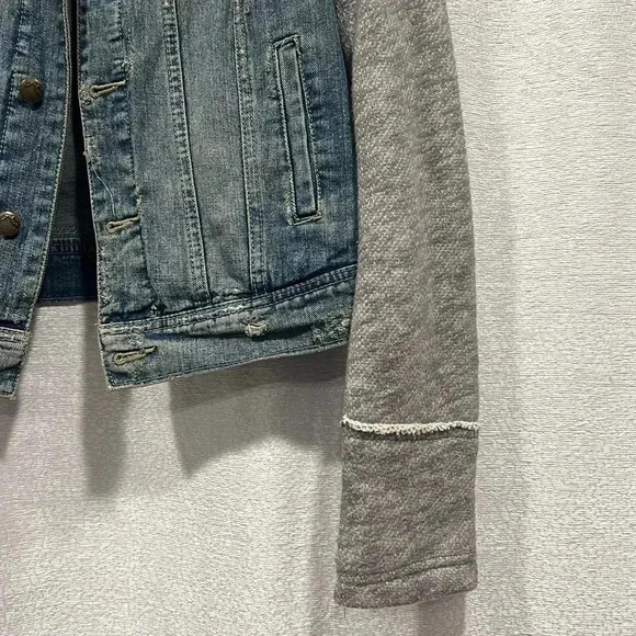 Free People Jean Jacket with Fabric Sleeves - Picture 2 of 4